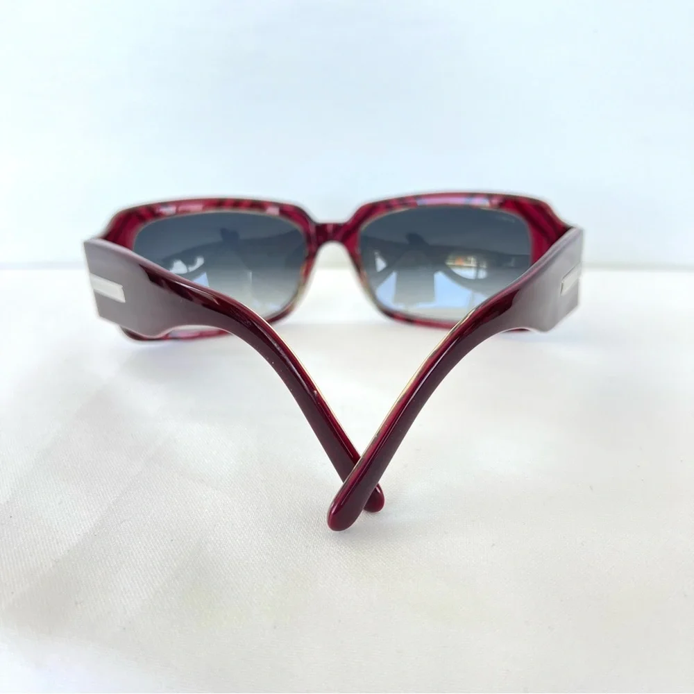 BURBERRY B 4015 3017 Gray Gradient Lenses Dark Burgundy Frame Sunglasses NWB
